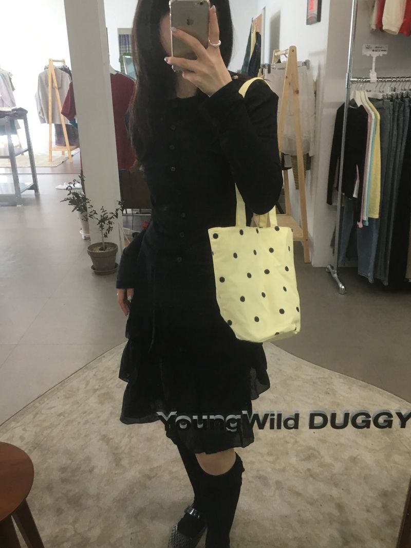 Flocon embroidered shoulder bag (2color)