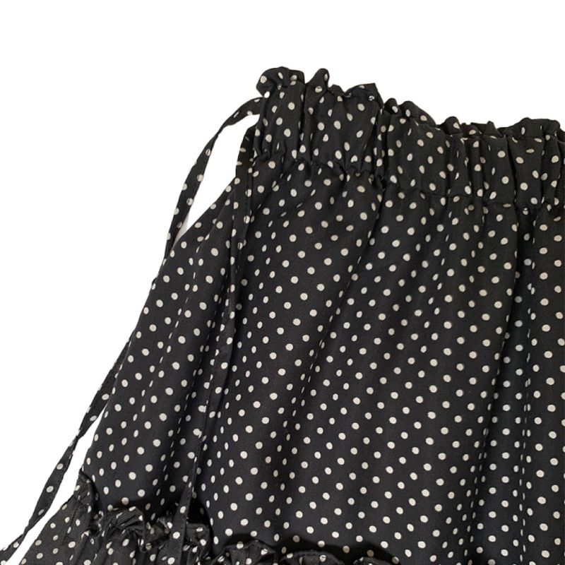 Vicky Frill Long skirt (dot black)