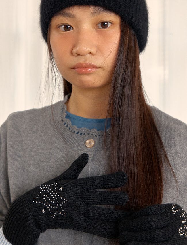 HAIRY KNIT BEANIE (BLACK)