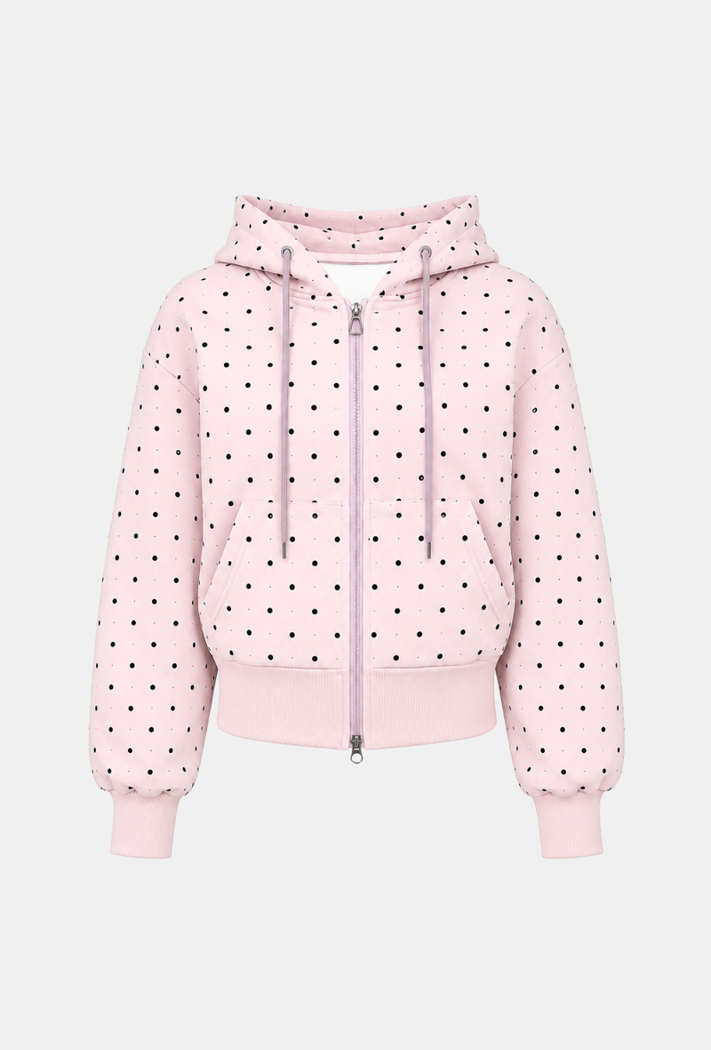 Mimi Dot Balloon Hoodie Zip-up