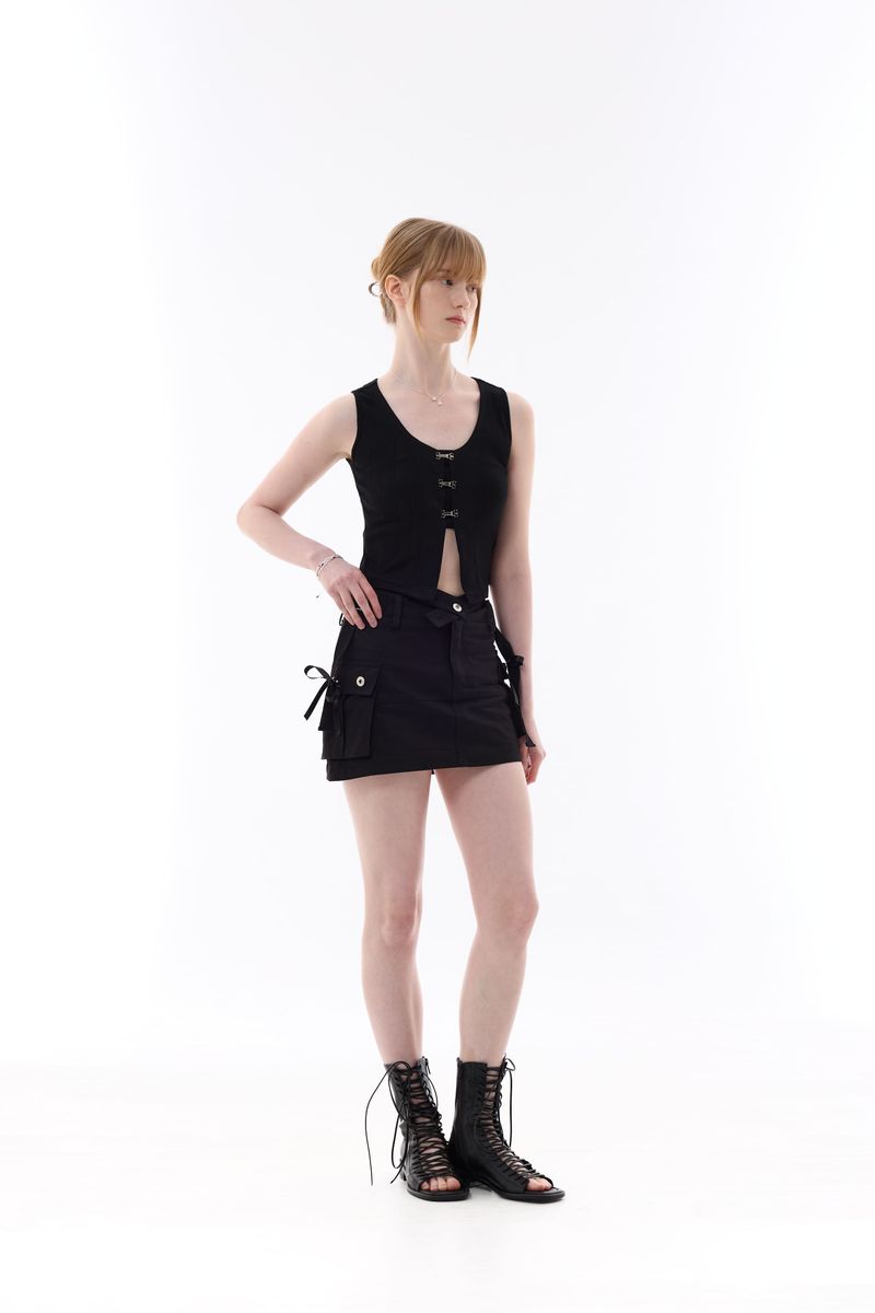 CINDY SLEEVELESS TOP SET / BLACK