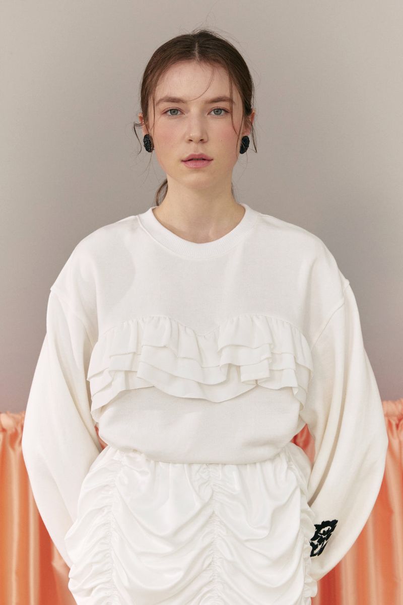 Shirring sweatshirt