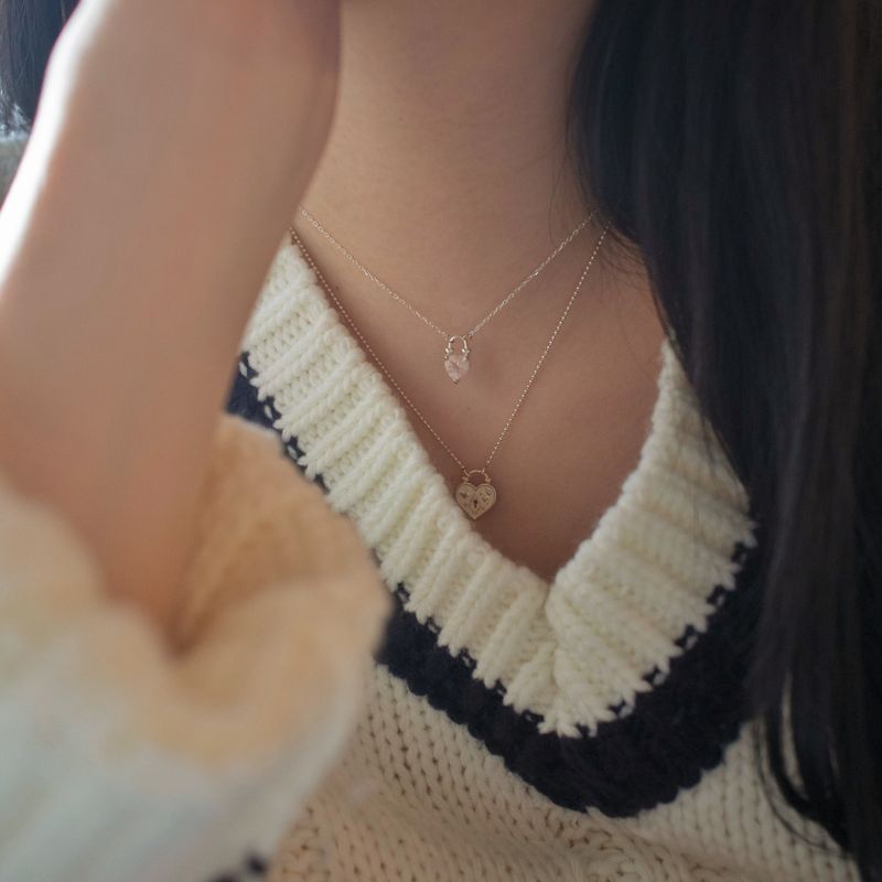 【MADE】 Love gem lock necklcace