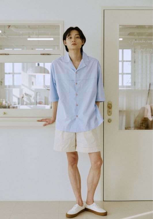 unisex cuff half pants cream
