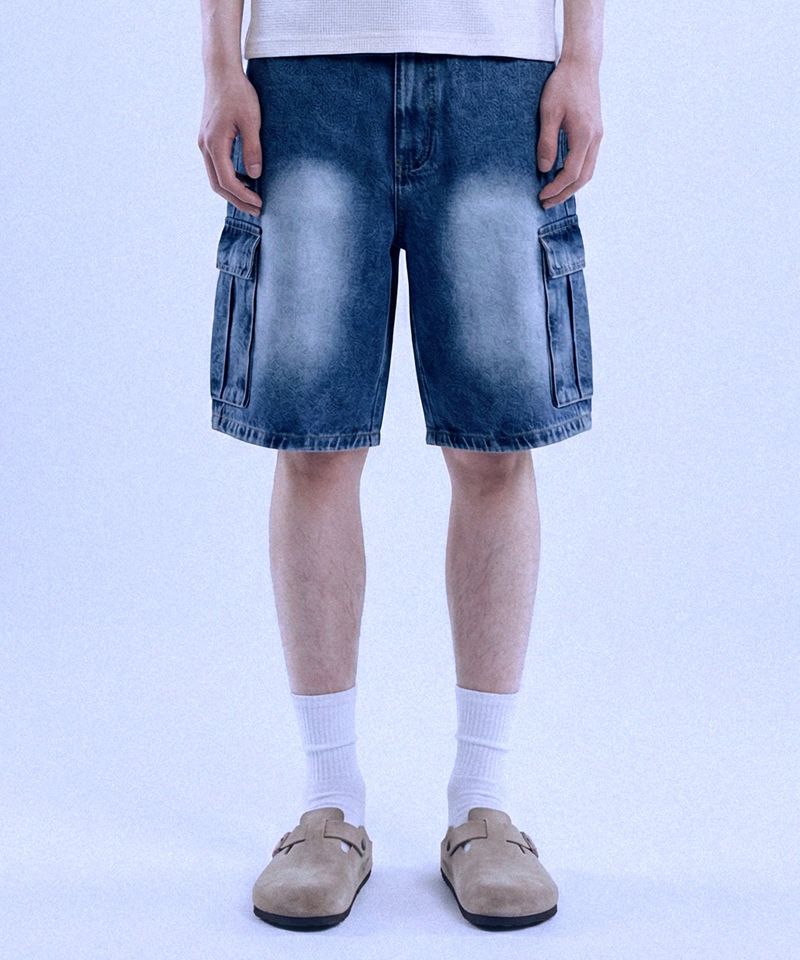 Basic Washing Bermuda Cargo Denim Pants - 3COLOR