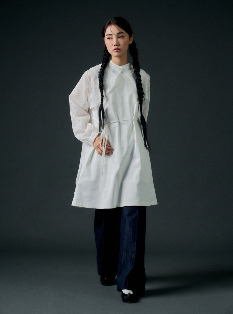 Pinny layered dress (white)