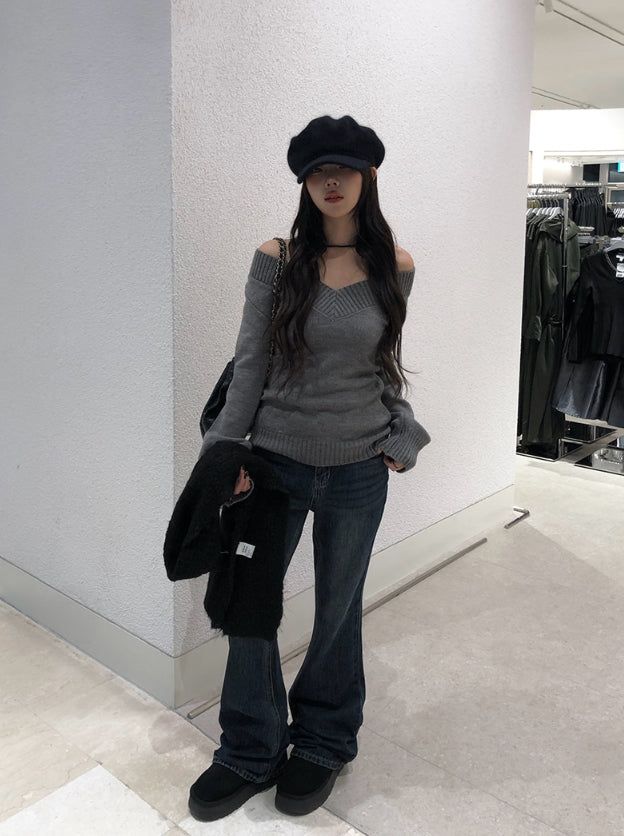 Pinon Bootcut Washing Denim Long Pants