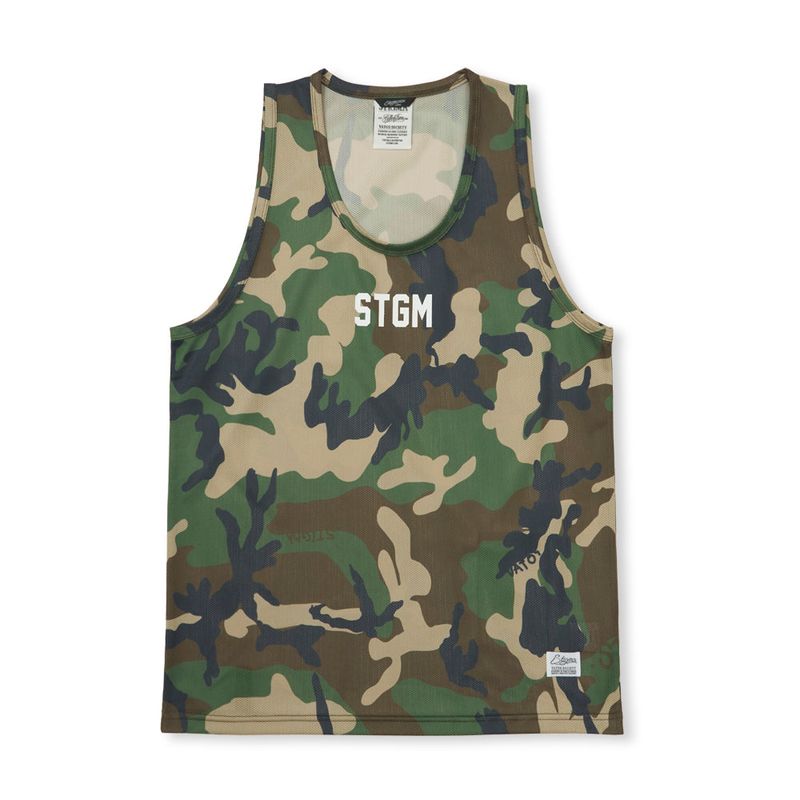 Mesh Oversized Sleeveless Camouflage