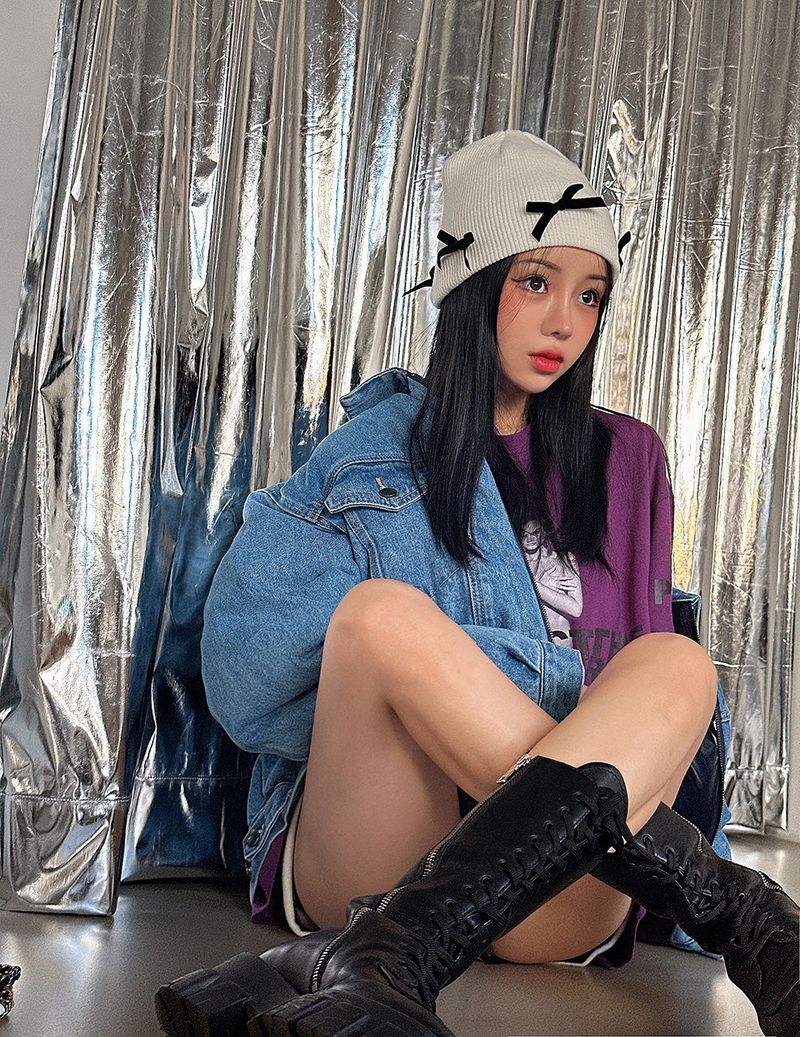 Ribbon kitsch beanie