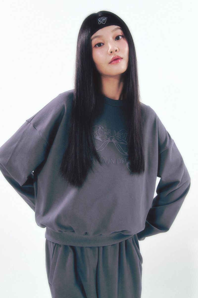 MOILLY(モイリー)の「Point Ribbon Sweatshirt Charcoal(Tops)」