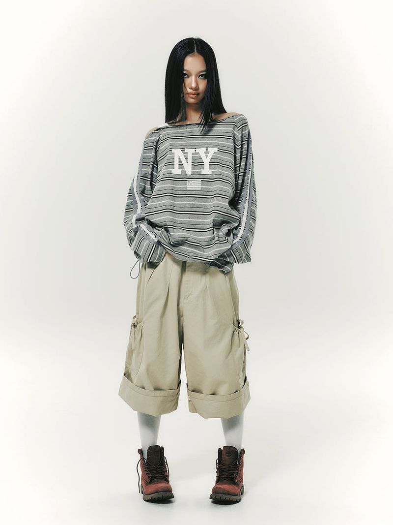 NYXX（エヌワイエックスエックス）の「STRING OFF SHOULDER L/S GREY（Tops）」