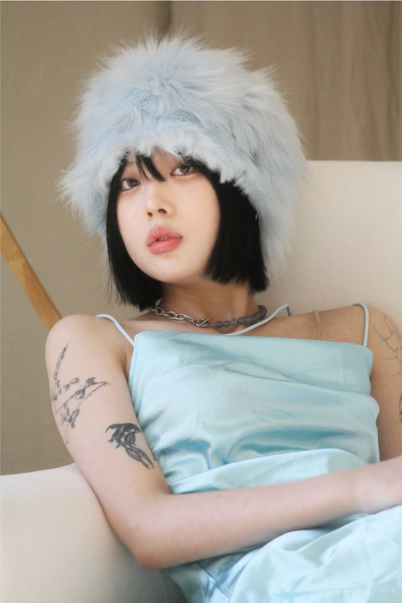 Shafka fur hat_ blue