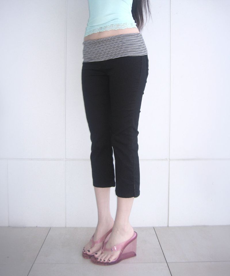stripe folding capri pt