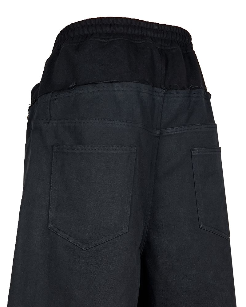 SWEAT X DENIM 2 LAYERED SHORTS