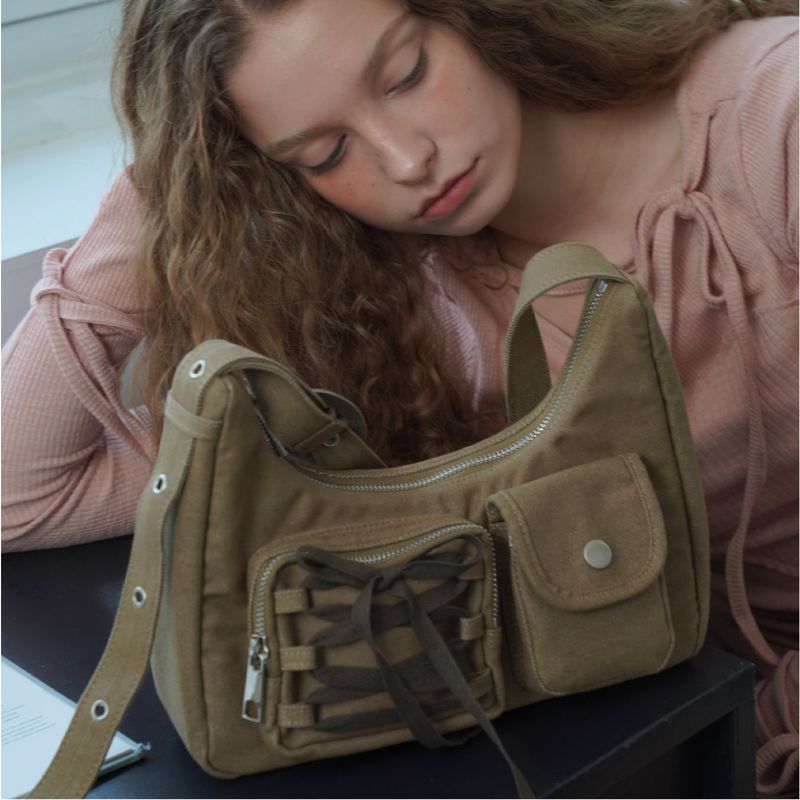 cozing(コジング)の「Ribbon hobo bag_brown(Bags)」