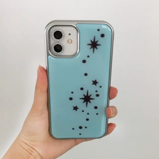 Light and stars in skyblue silver epoxy case
