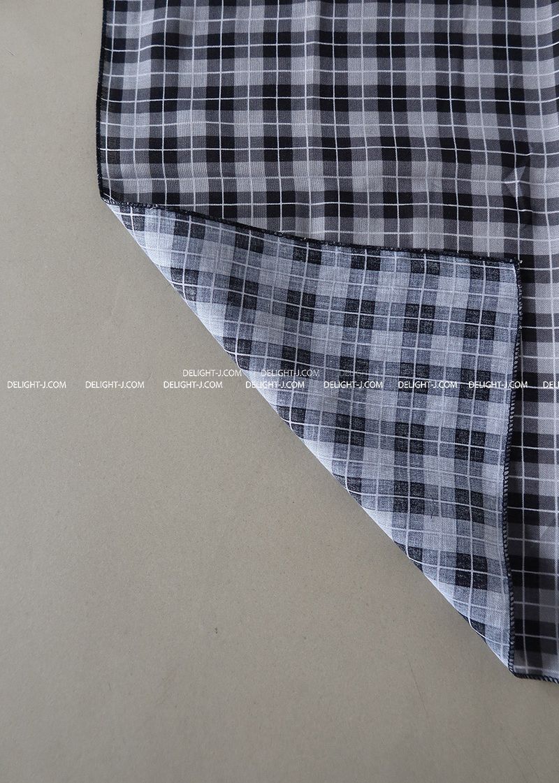 [UNISEX] Checkered linen square scarf