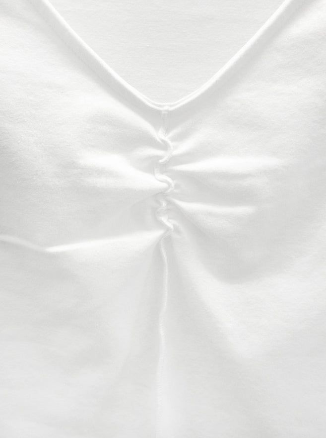 Ete Deep V-Neck Shirred Tee