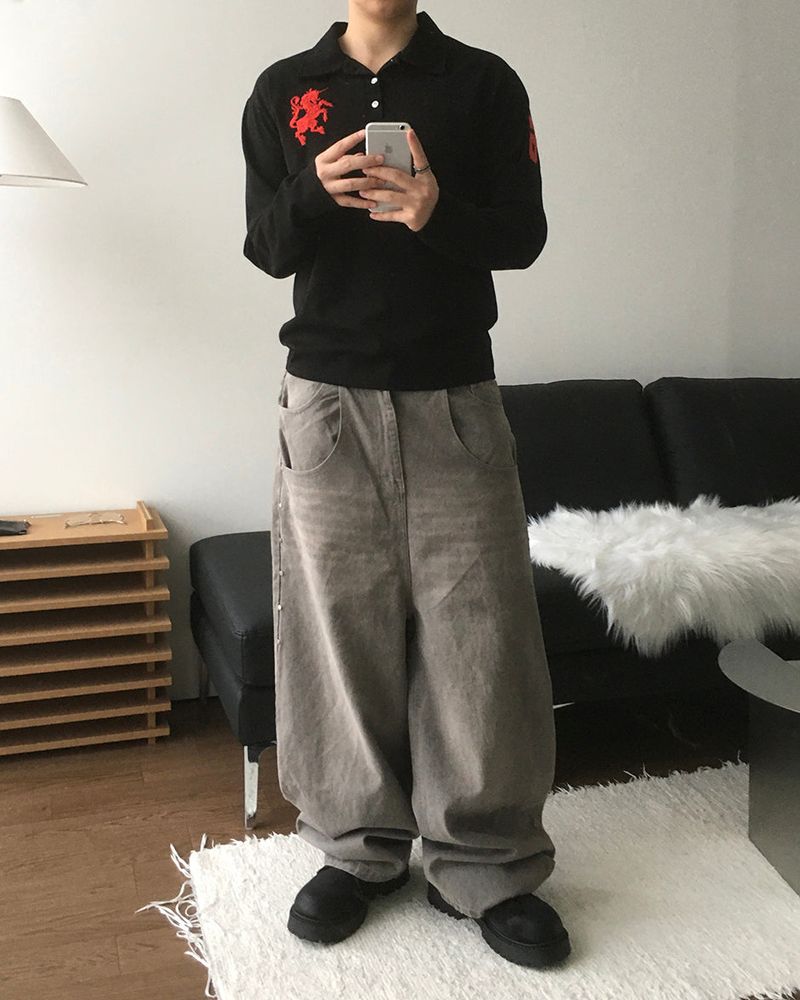 Step Belt Denim Pants
