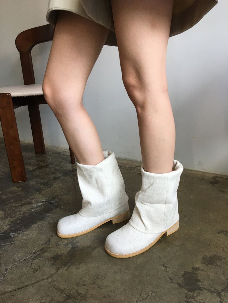 Chunky linen boots (1color)