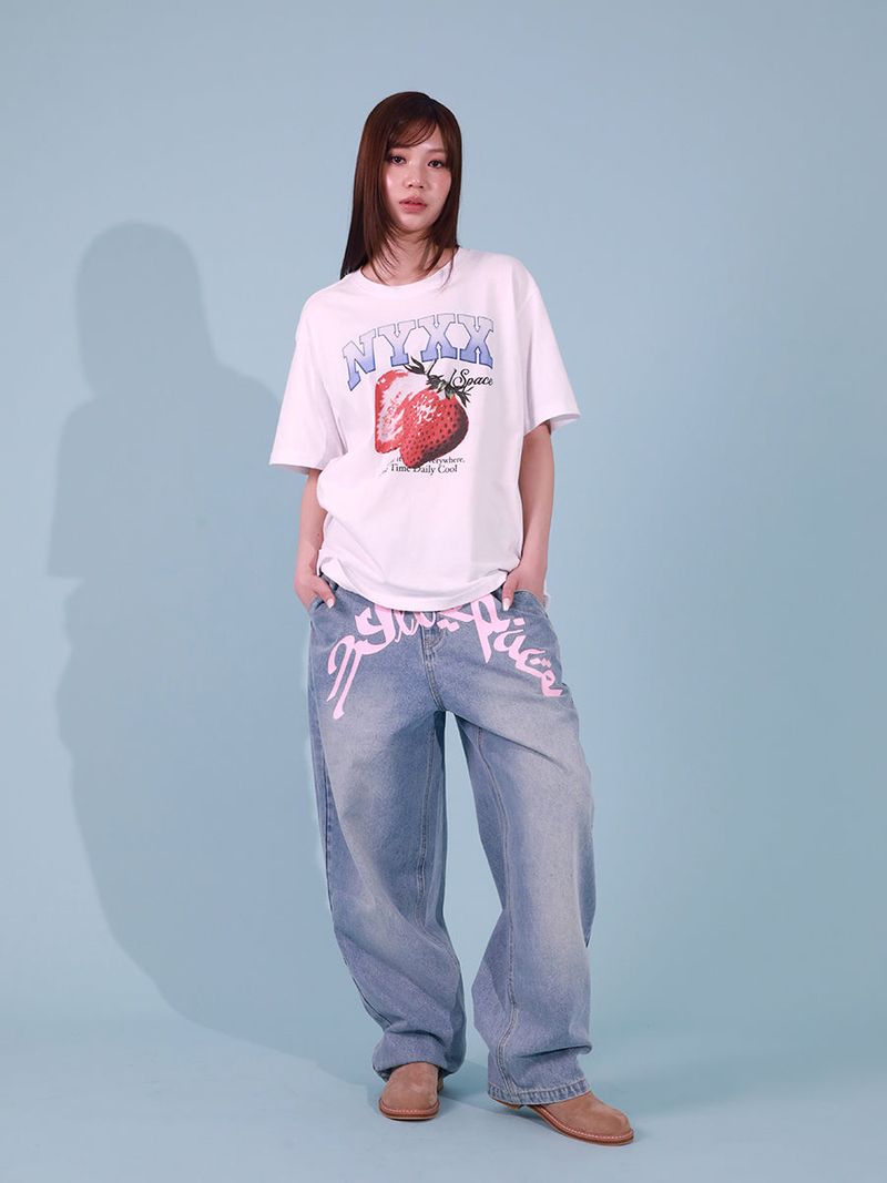 NYXX(エヌワイエックスエックス)の「GRAFFITY DENIM PANTS (LIGHT BLUE)(Pants)」