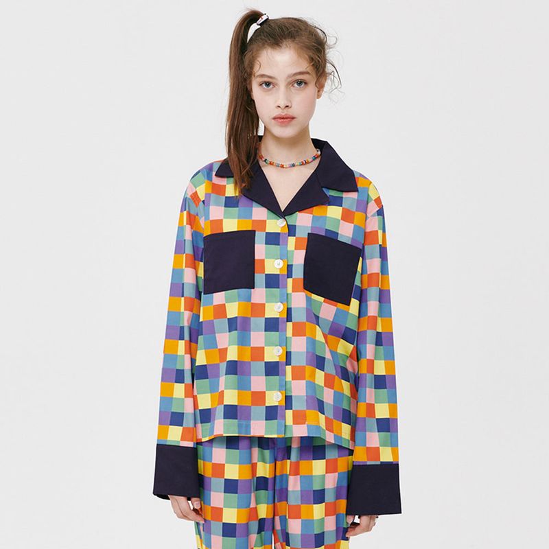 Foli（フォリー）の「(W) Flushed Grid PJ Shirts（Tops）」