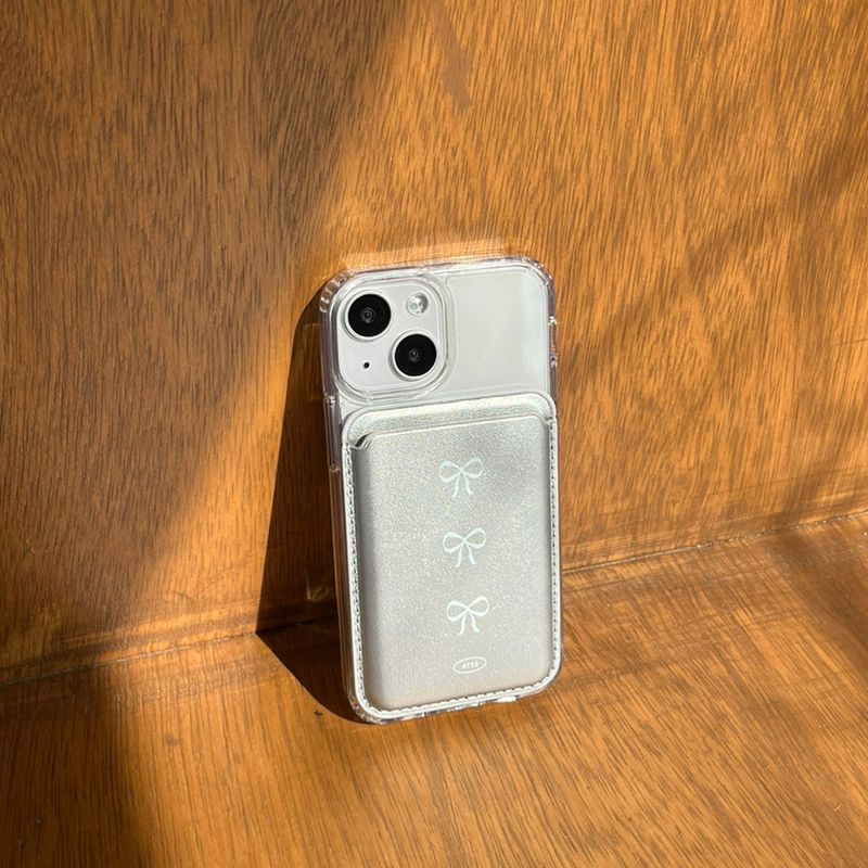 Ribbon MagSafe Silver Card Wallet (single product)