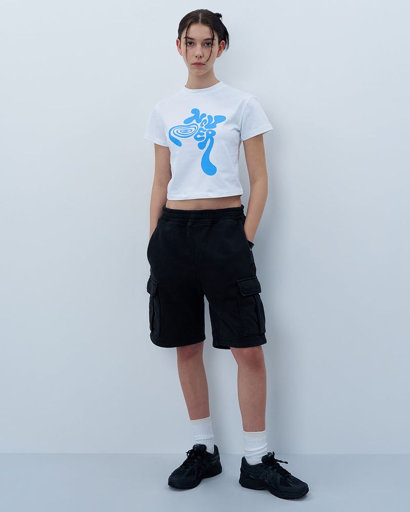 TWISTED LOGO CROP TSHIRT-WHITE