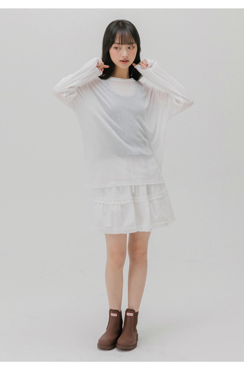 SEE THROUGH LIP T-SHIRT (WHITE)