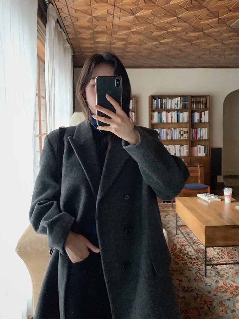 Modern Twill Overfit Wool70 Long Coat (2color)