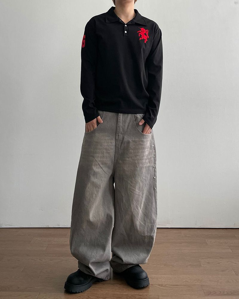 Step Belt Denim Pants