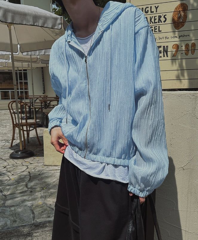 Uni Summer Light Crop Hooded Zip-Up