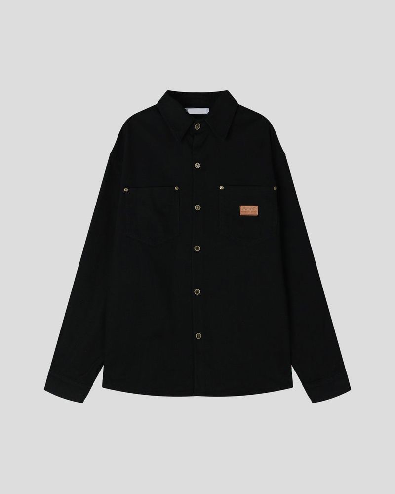 Drain Patch Work Shirt Jacket
