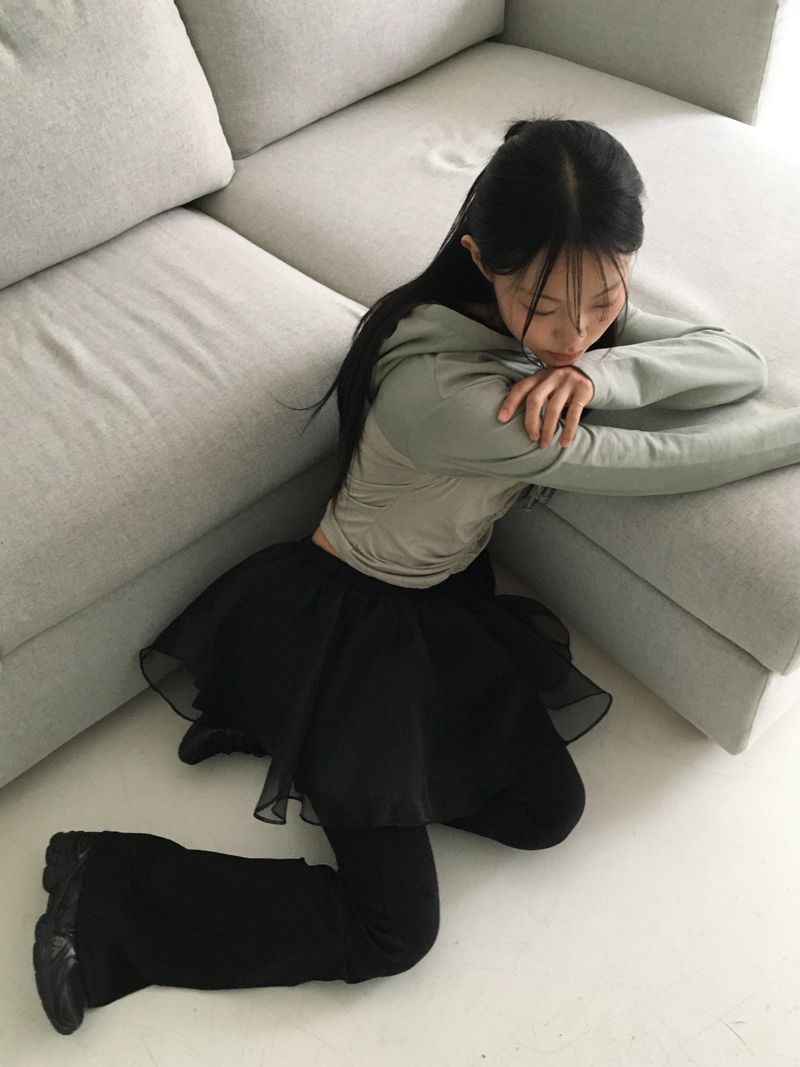 Weil organza layered flare miniskirt
