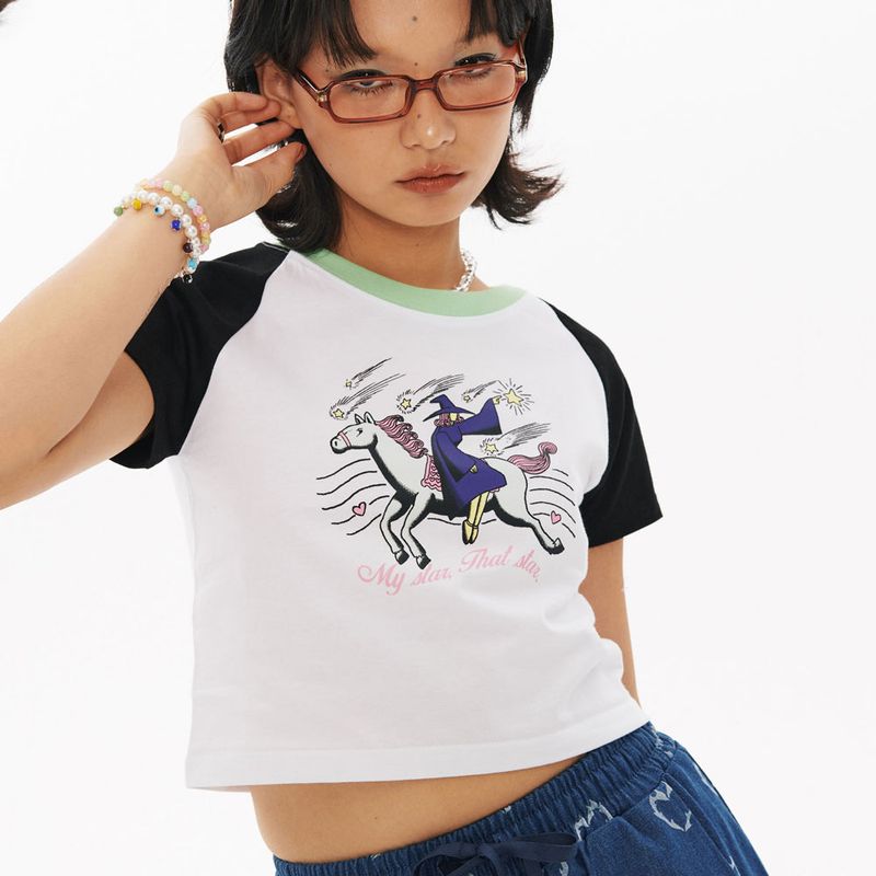 WITCH Raglan Crop T-shirt [2Color]