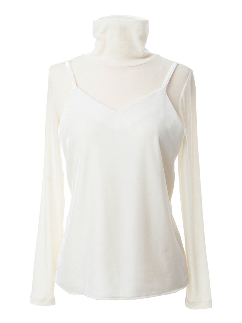 VELVET CAMI LAYERED TOP_CREAM