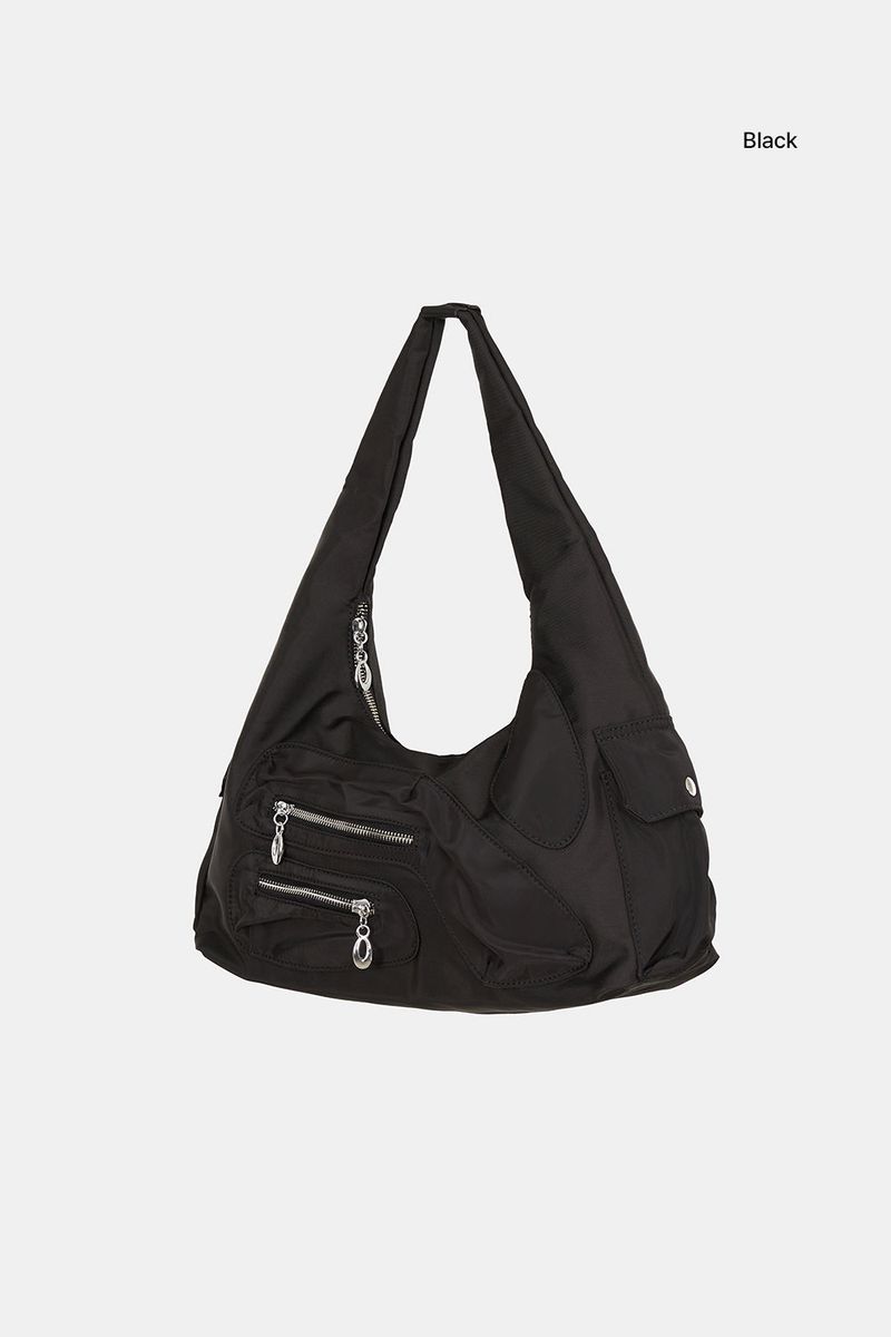 Strange shape pocket shoulder bag