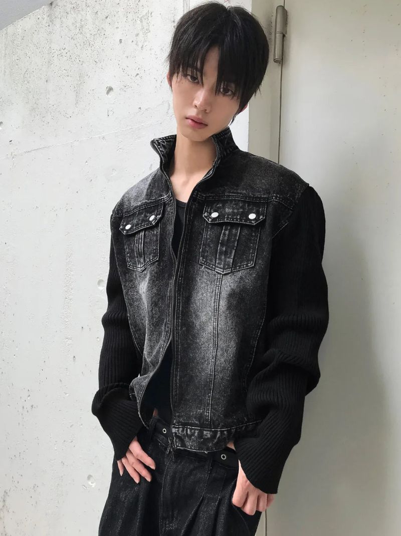 COSYHARU（コシハル）の「ブラックデニムニットジャケット（トップス）」