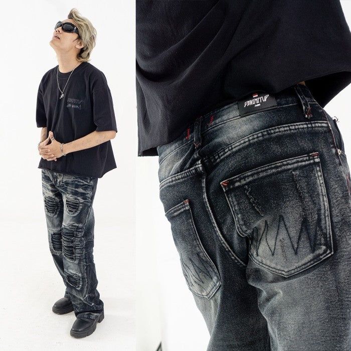 H1 Baggy Biker - Smoke Grey - Celana Jeans