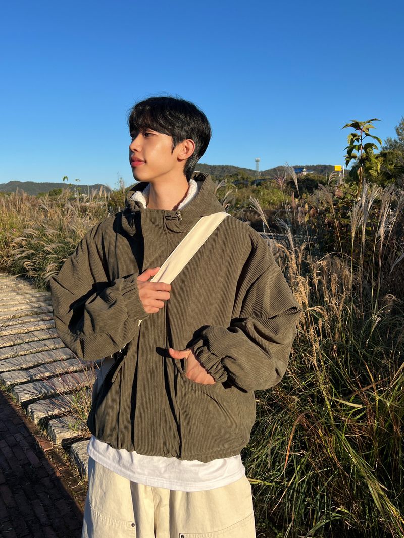 Moss Corduroy Hooded Jacket (3 Colors)