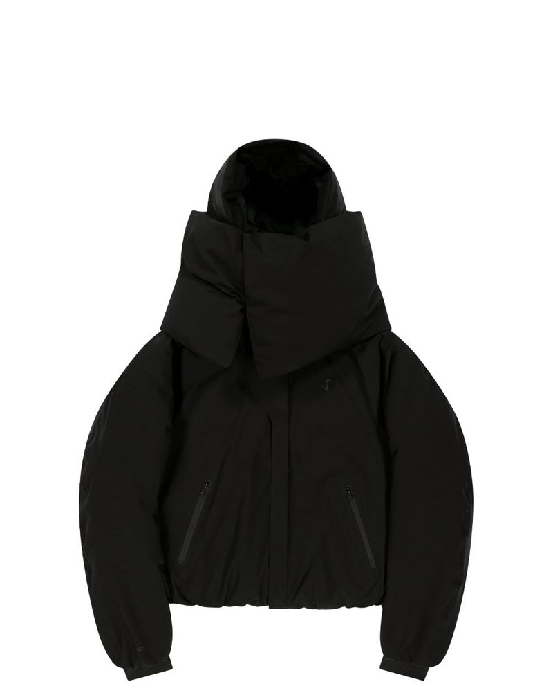 Detachable Muffler Down Jacket / Black