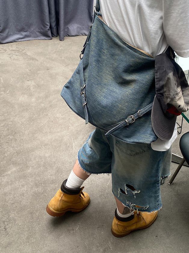 No.0775 denim shoulder & cross BAG