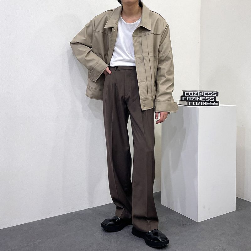 EV leather pin tuck jacket (3 colors)