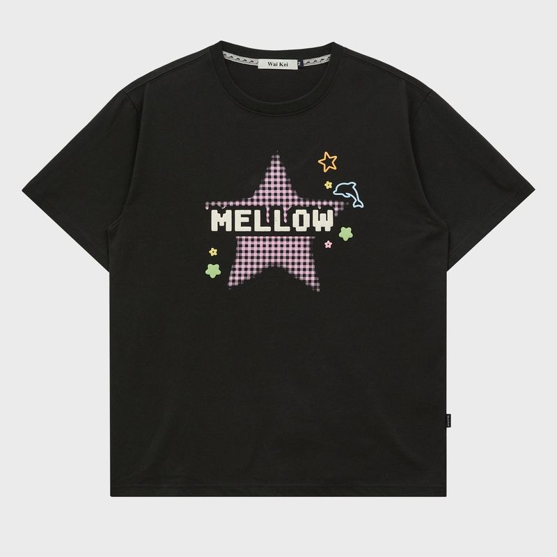 MELLOW Star Check Half T-shirt