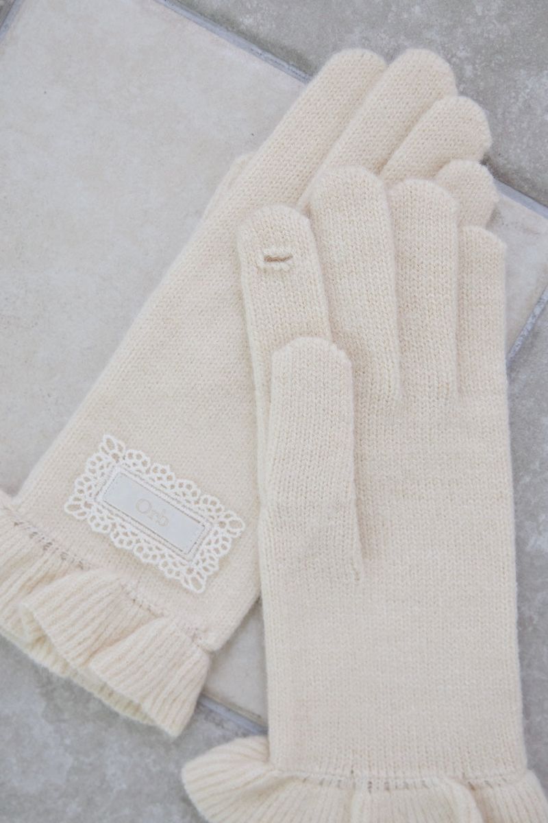 Orb frilly gloves (soft ivory)
