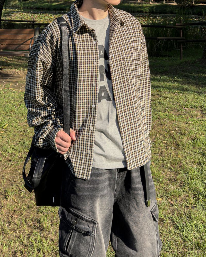N Semi Crop Check Shirt