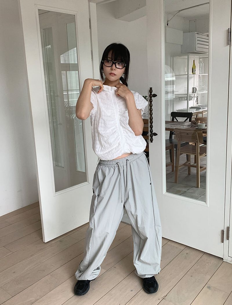 NYLON BIJO SNAP BUTTON PANTS (4C)
