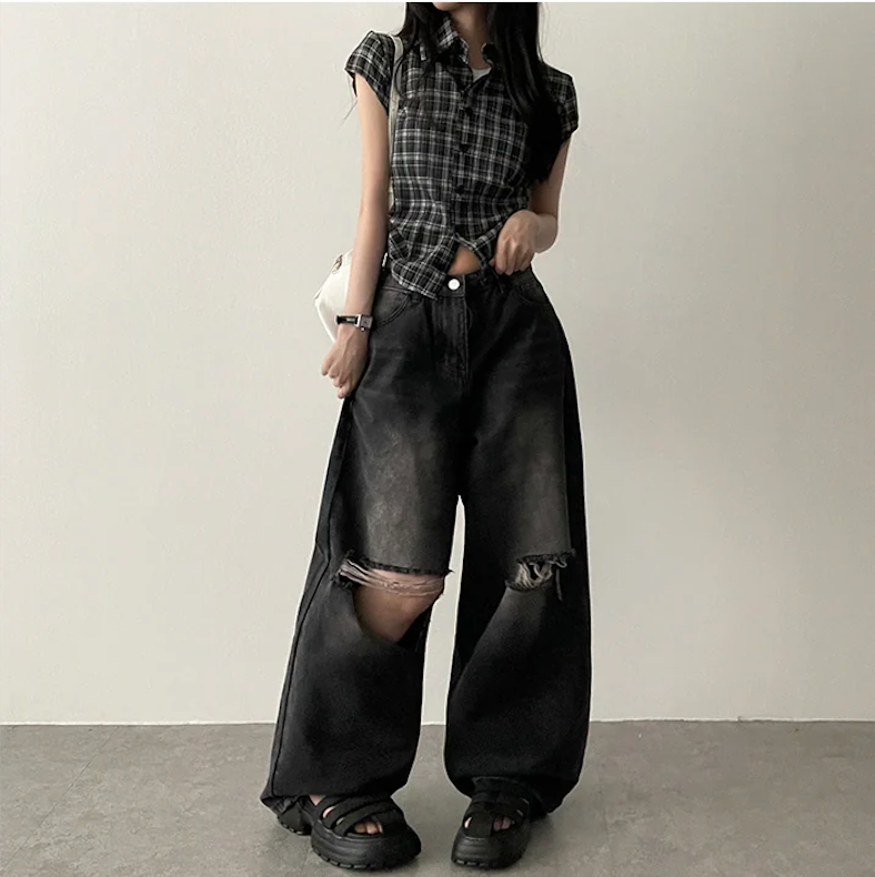 Motsu Check Side String Short Sleeve Shirt