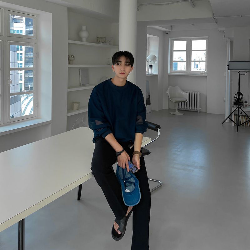 ASCLO(エジュクロ)の「Uno Grill Mesh Sweat Shirt (3color)(Tops)」