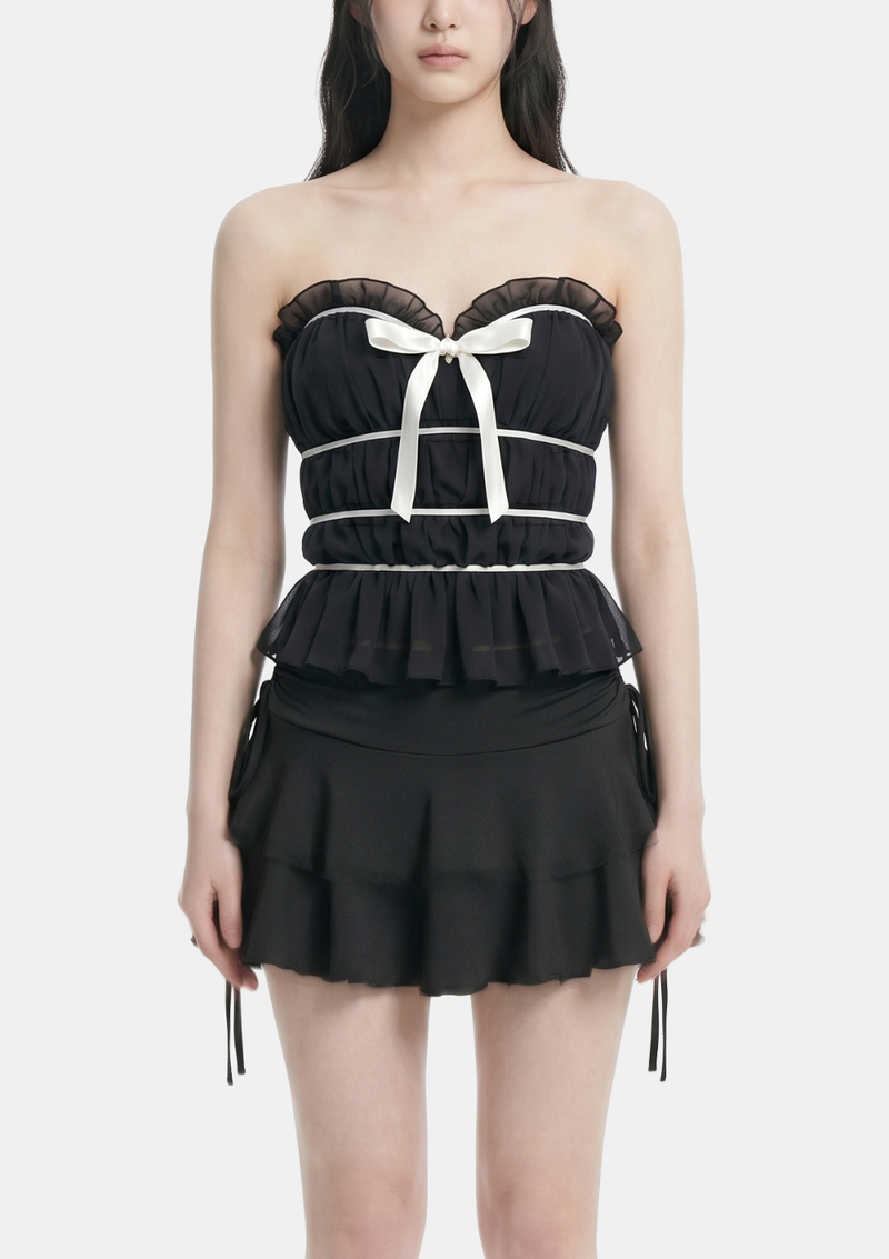 Riva Ribbon Frill Top